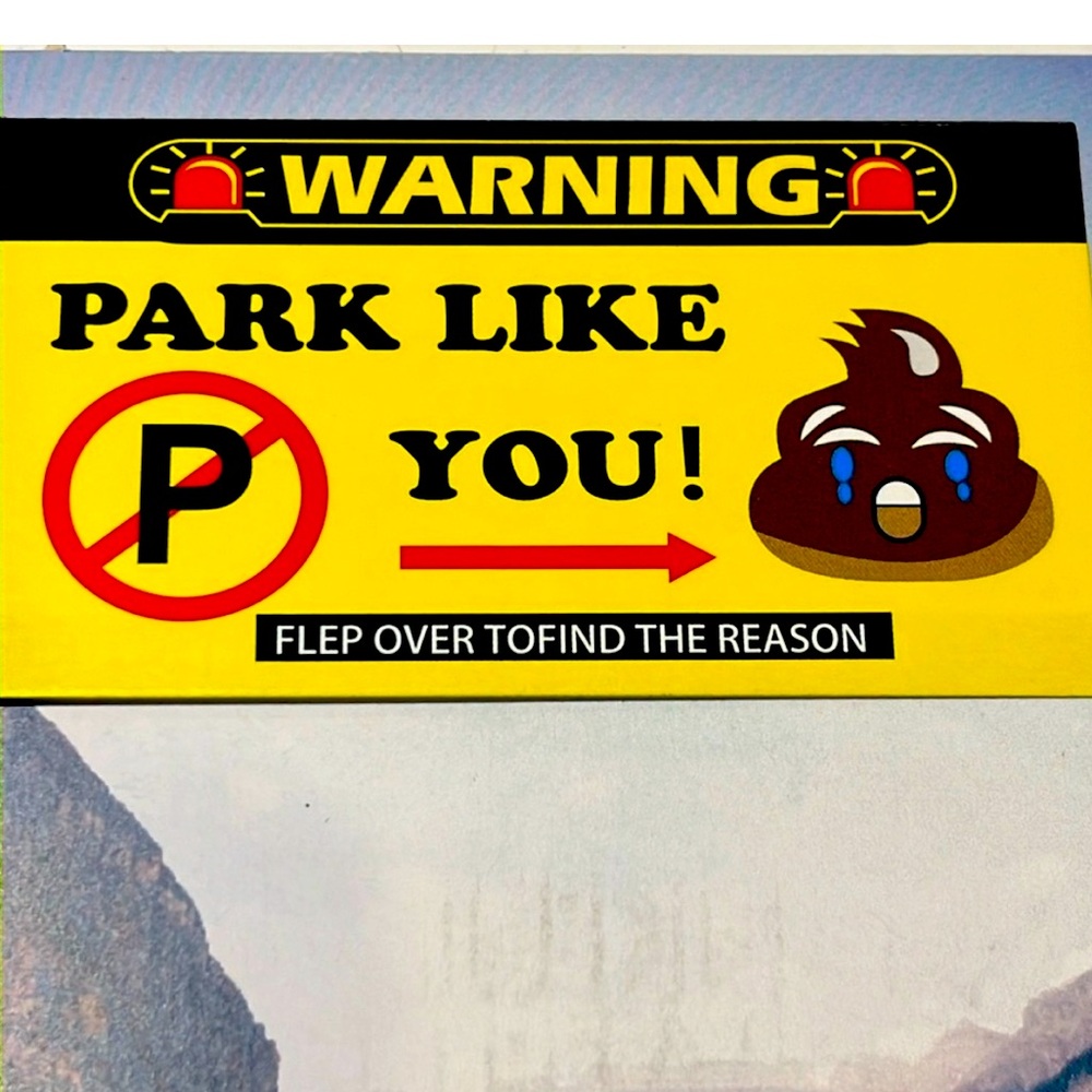 Warning Park like You Cards NIP 25 Pieces